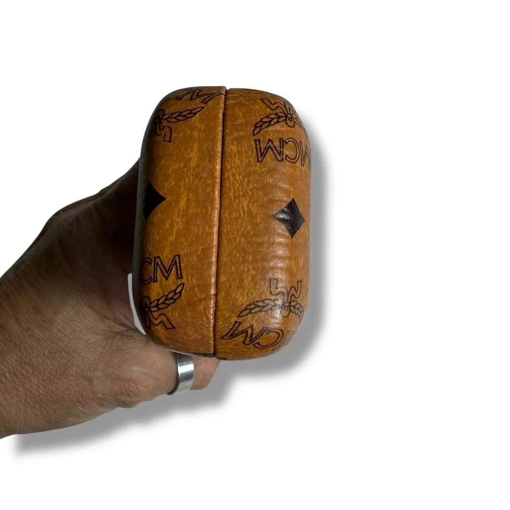 MCM Cognac Eyeglasses Case Hard Shell Monogram Designer Sunglasses Case - Picture 8 of 11